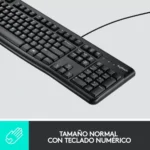 Teclado C/Cable Logitech Mk120 Negro
