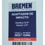 Adaptador Tubo Bremen Tubo 3/4 a Macho 1/2 Alto Impacto