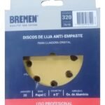 Disco de Lija Orbital Bremen 5 Pulgadas Grano 320 Caja 20 Piezas