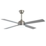Ventilador De Techo Telefunken Silver 4 Aspas Fijas