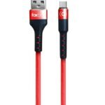 Cable Foxbox Round Pro Lightning A Type-C , Rojo, 1.25M (7474)